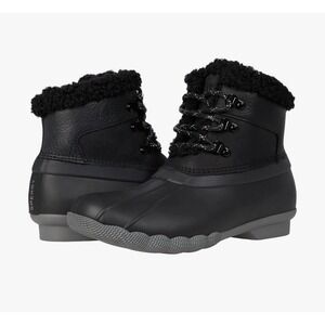 NEW Sperry Women's Size 5.5 Saltwater Alpine Black Leather Duck Boots STS86690